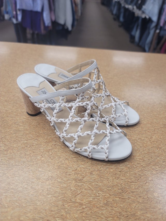 Jimmy Choo Dean Braided Sandals Size 7.5 37.5 FORT WORTH