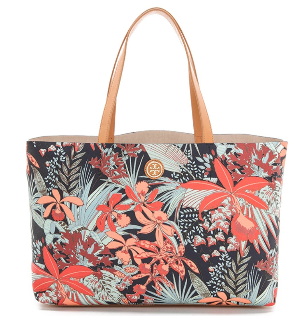Tory burch floral tote clearance